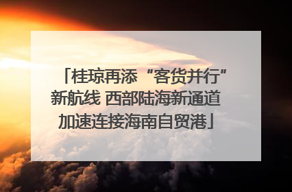 桂琼再添“客货并行”新航线 西部陆海新通道加速连接海南自贸港