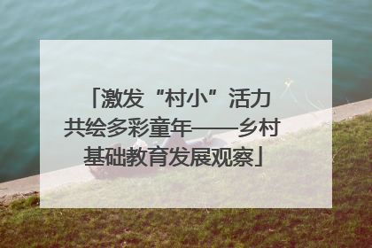 激发“村小”活力 共绘多彩童年——乡村基础教育发展观察