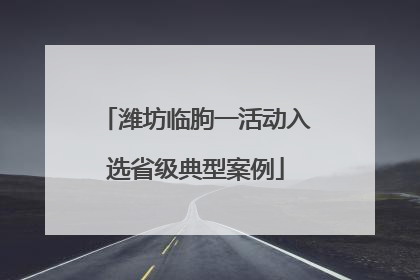 潍坊临朐一活动入选省级典型案例