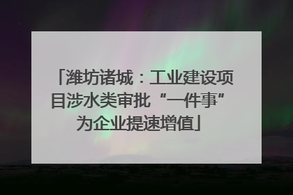 潍坊诸城：工业建设项目涉水类审批“一件事” 为企业提速增值