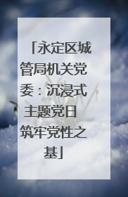 永定区城管局机关党委：沉浸式主题党日 筑牢党性之基