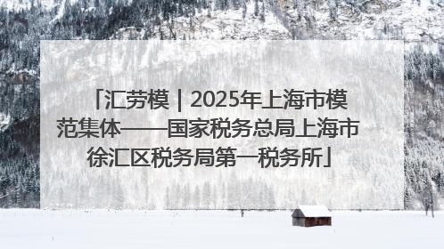 汇劳模｜2025年上海市模范集体——国家税务总局上海市徐汇区税务局第一税务所