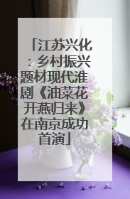 江苏兴化：乡村振兴题材现代淮剧《油菜花开燕归来》在南京成功首演