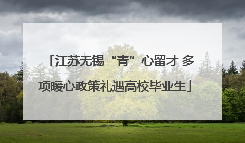 江苏无锡“青”心留才 多项暖心政策礼遇高校毕业生