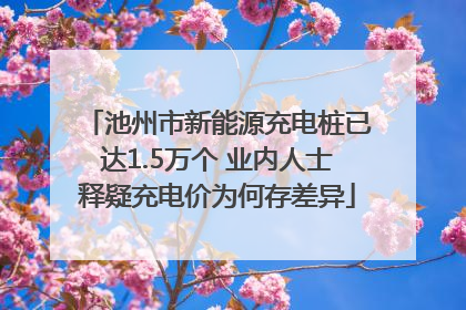 池州市新能源充电桩已达1.5万个 业内人士释疑充电价为何存差异