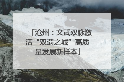 沧州：文武双脉激活“双遗之城”高质量发展新样本