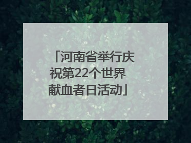 河南省举行庆祝第22个世界献血者日活动