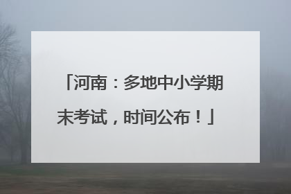 河南：多地中小学期末考试，时间公布！