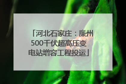 河北石家庄：廉州500千伏超高压变电站增容工程投运