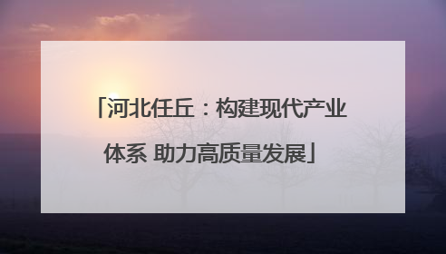河北任丘：构建现代产业体系 助力高质量发展