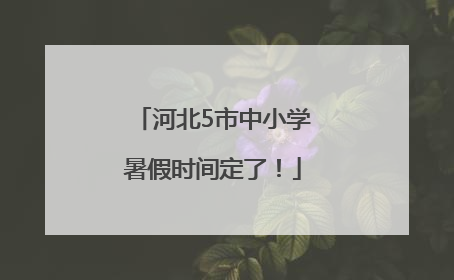 河北5市中小学暑假时间定了！
