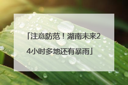 注意防范！湖南未来24小时多地还有暴雨