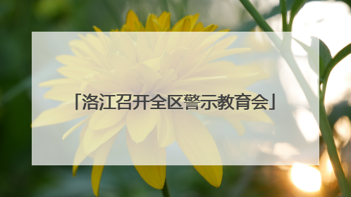 洛江召开全区警示教育会