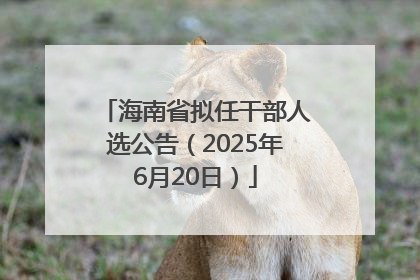 海南省拟任干部人选公告（2025年6月20日）
