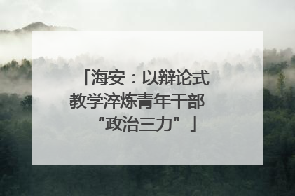 海安：以辩论式教学淬炼青年干部“政治三力”