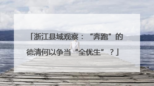 浙江县域观察：“奔跑”的德清何以争当“全优生”？