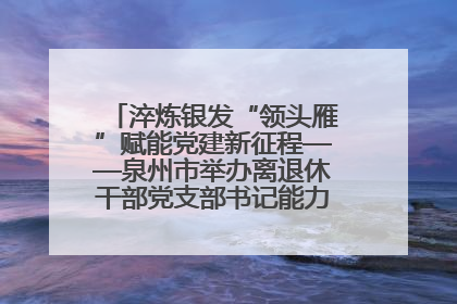 淬炼银发“领头雁”赋能党建新征程——泉州市举办离退休干部党支部书记能力建设专题培训