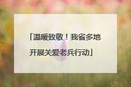 温暖致敬！我省多地开展关爱老兵行动
