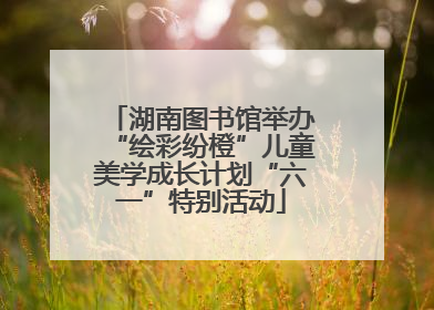 湖南图书馆举办“绘彩纷橙”儿童美学成长计划“六一”特别活动