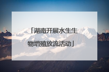 湖南开展水生生物增殖放流活动