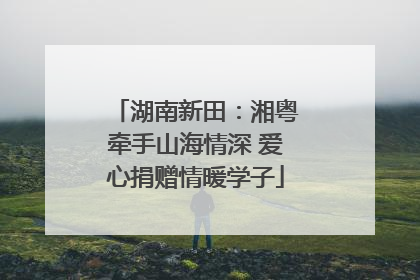 湖南新田：湘粤牵手山海情深 爱心捐赠情暖学子