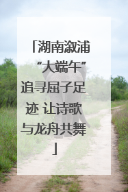 湖南溆浦“大端午”追寻屈子足迹 让诗歌与龙舟共舞