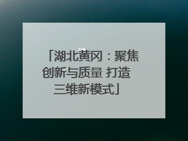 湖北黄冈：聚焦创新与质量 打造三维新模式