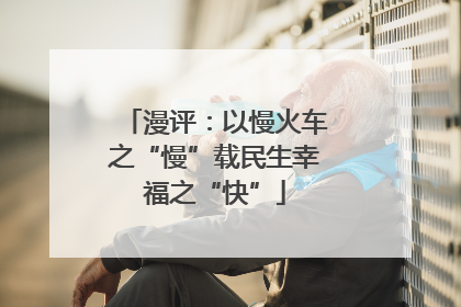 漫评：以慢火车之“慢”载民生幸福之“快”