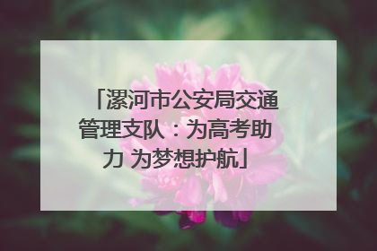 漯河市公安局交通管理支队：为高考助力 为梦想护航