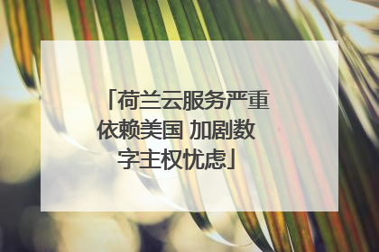 荷兰云服务严重依赖美国 加剧数字主权忧虑