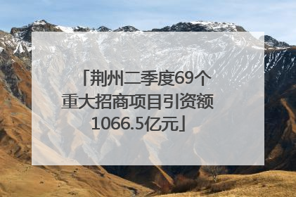 荆州二季度69个重大招商项目引资额1066.5亿元