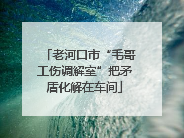 老河口市“毛哥工伤调解室”把矛盾化解在车间