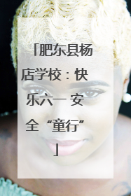肥东县杨店学校：快乐六一 安全“童行”