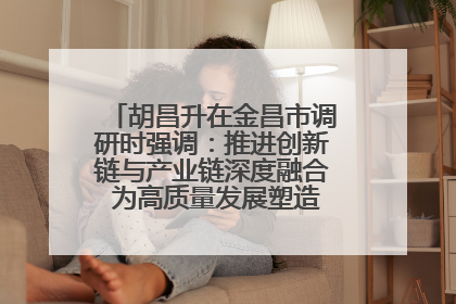 胡昌升在金昌市调研时强调：推进创新链与产业链深度融合 为高质量发展塑造新动能新优势