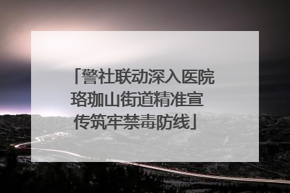 警社联动深入医院 珞珈山街道精准宣传筑牢禁毒防线