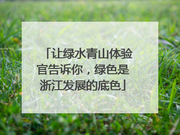 让绿水青山体验官告诉你，绿色是浙江发展的底色