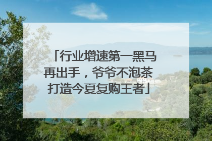 行业增速第一黑马再出手，爷爷不泡茶打造今夏复购王者