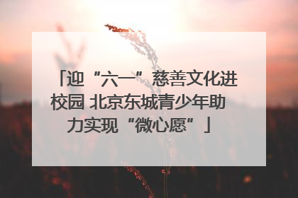 迎“六一”慈善文化进校园 北京东城青少年助力实现“微心愿”