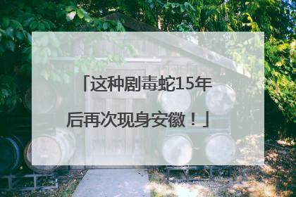 这种剧毒蛇15年后再次现身安徽！