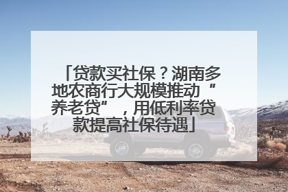 贷款买社保？湖南多地农商行大规模推动“养老贷”，用低利率贷款提高社保待遇
