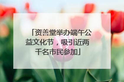 资善堂举办端午公益文化节，吸引近两千名市民参加