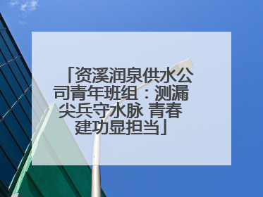 资溪润泉供水公司青年班组：测漏尖兵守水脉 青春建功显担当
