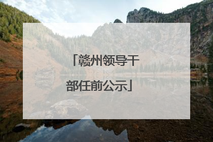 赣州领导干部任前公示