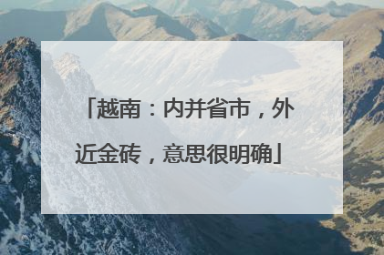 越南：内并省市，外近金砖，意思很明确