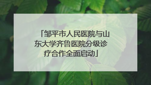 邹平市人民医院与山东大学齐鲁医院分级诊疗合作全面启动