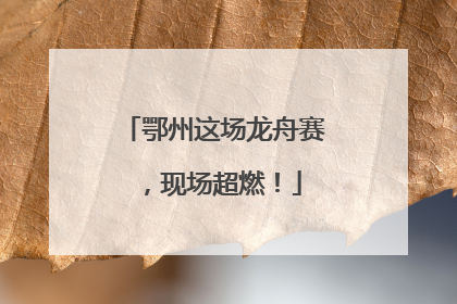 鄂州这场龙舟赛，现场超燃！
