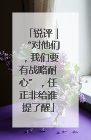 锐评｜“对他们，我们要有战略耐心”，任正非给谁提了醒
