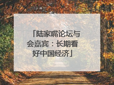 陆家嘴论坛与会嘉宾：长期看好中国经济
