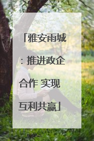 雅安雨城：推进政企合作 实现互利共赢