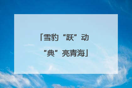 雪豹“跃”动 “典”亮青海
